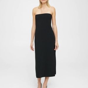 Theory Classic Shift Midi Dress, Black